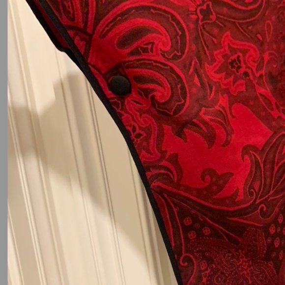 Chico's Reversible Ruana W/Button Enamel Red Size L/XL - Picture 4 of 4